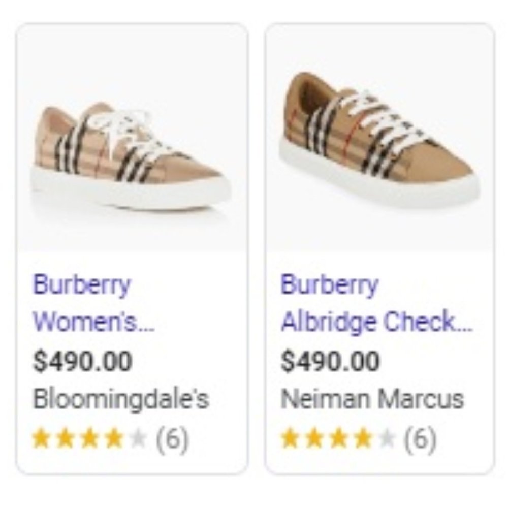 (SOLD) $429 BURBERRY Women's Albridge Vintage Ch Sneakers - Picture 2 of 16